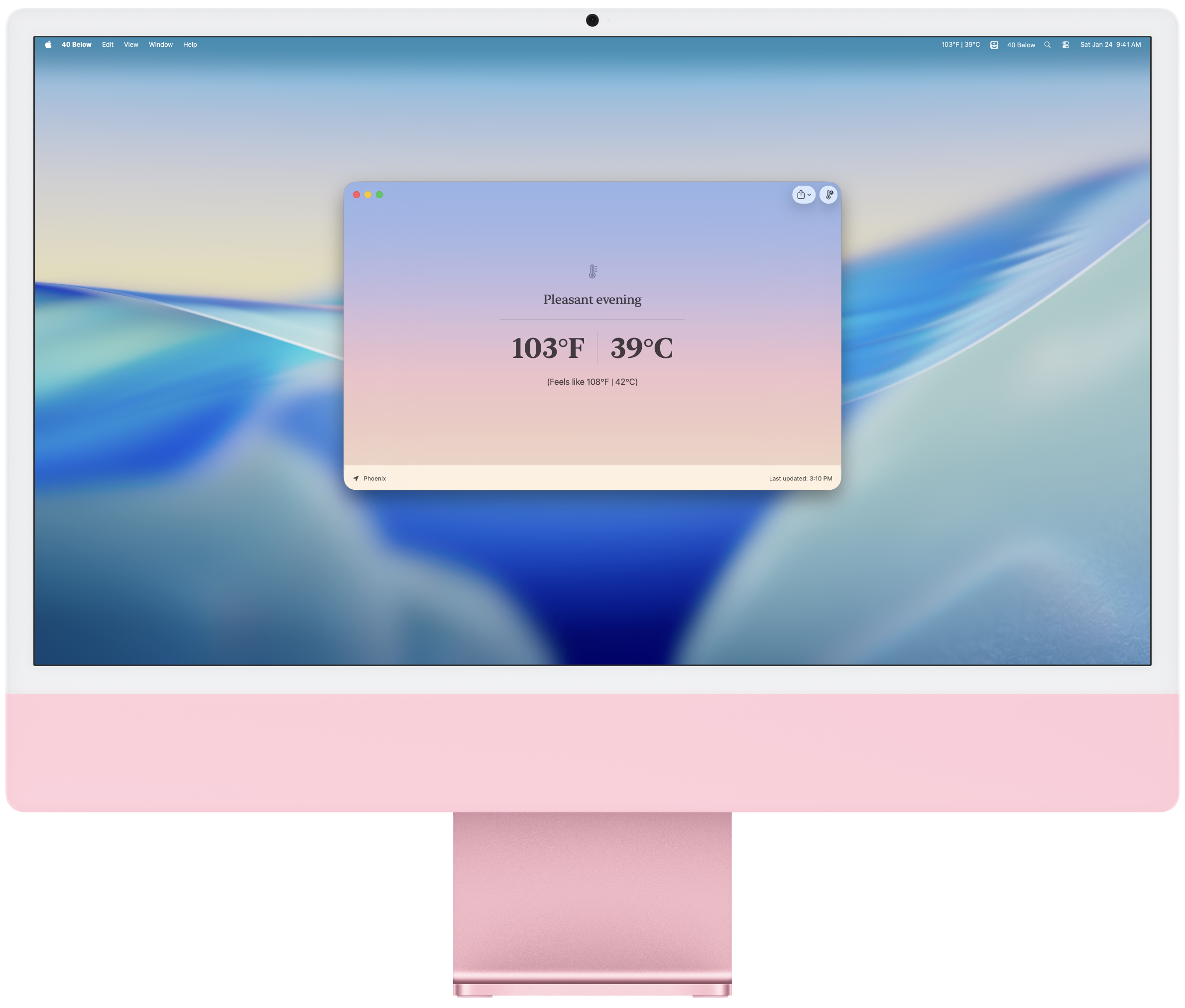 40 Below Mac product shot in pink